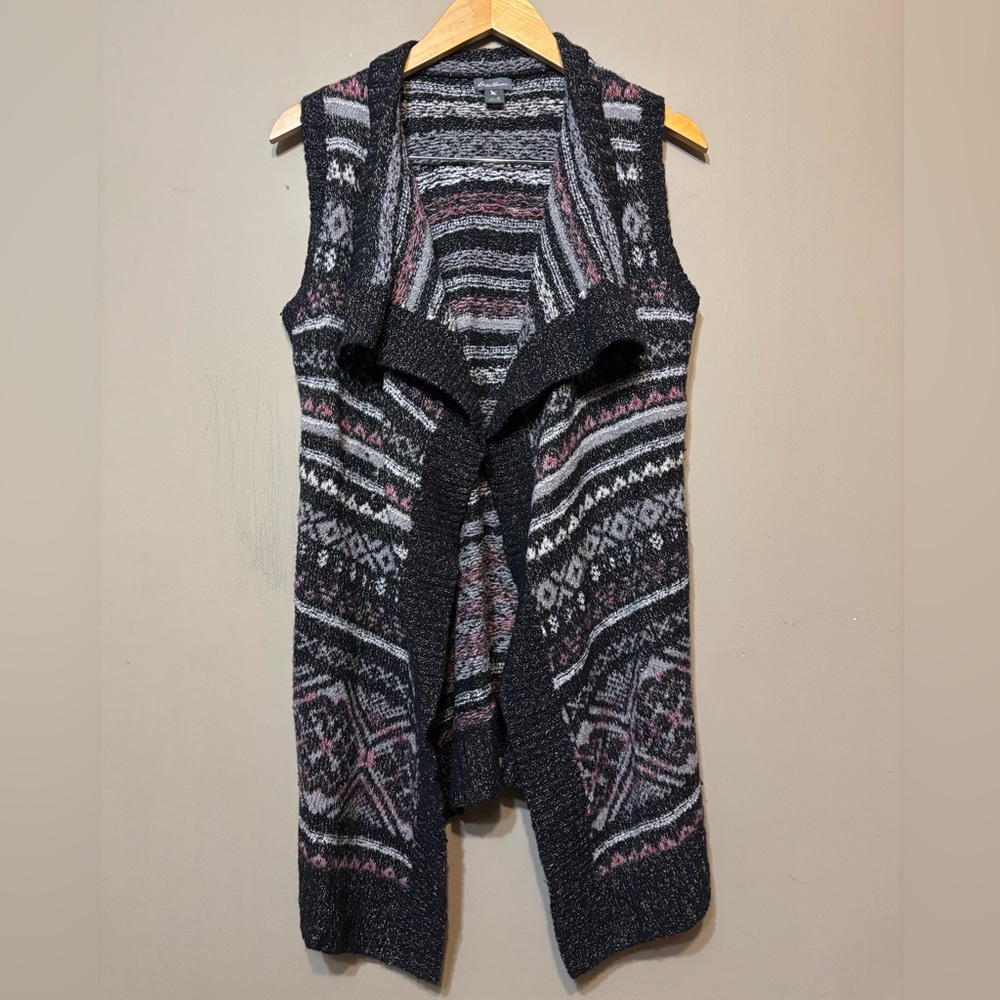 EDDIE BAUER Knit Longline Subtle Metallic Vest